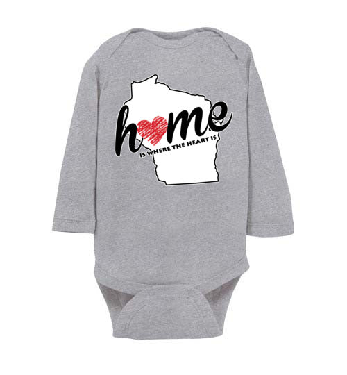 Wisconsin Home. Infant. LS Onesie