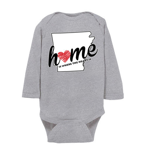 Arkansas Home. Infant. LS Onesie