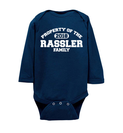 Property of Rassler. Infant. LS Onesie