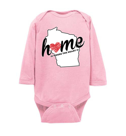 Wisconsin Home. Infant. LS Onesie