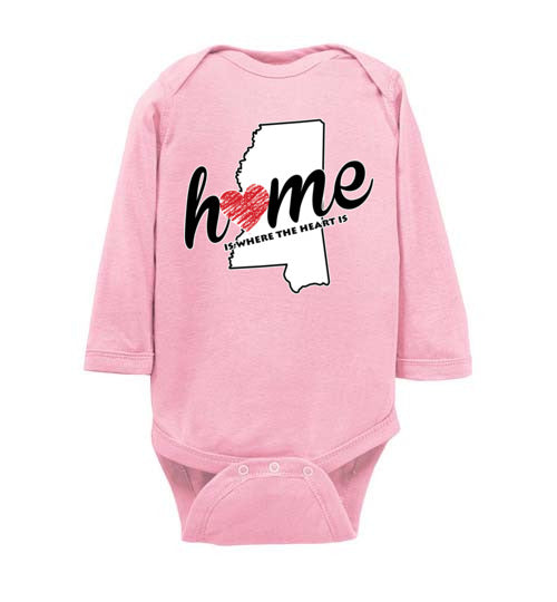 Mississippi Home. Infant. LS Onesie
