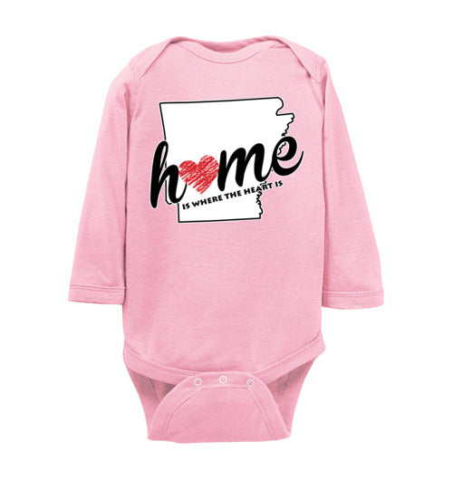 Arkansas Home. Infant. LS Onesie