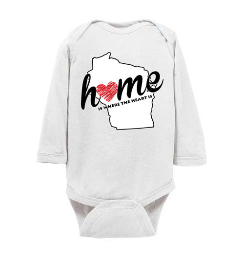 Wisconsin Home. Infant. LS Onesie