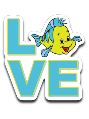 Love Flounder. Decal