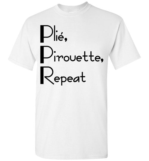 Plie Pirouette Repeat. Youth. SS Tshirt.