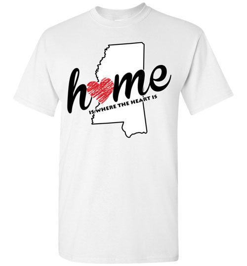 Mississippi Home. Adult. SS Tshirts